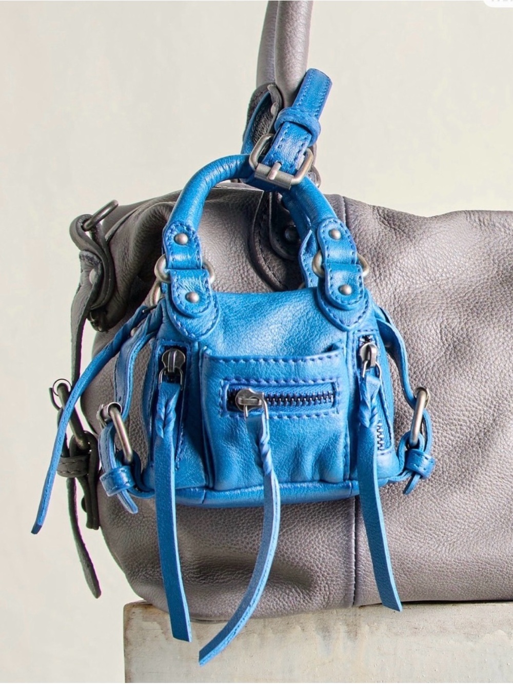 Free People We The Free Micro Emerson Mini Bag in Santorini Blue NWT